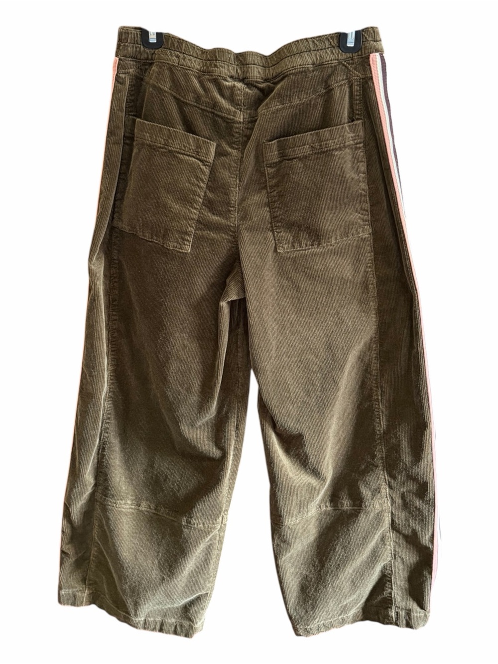 PILCRO Izzie Relaxed Corduroy Pull-On Barrel Pants Olive Stripe S - Picture 9 of 16
